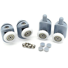 Carica l'immagine nel visualizzatore di Gallery, YUANQIAN - Set di 8 rulli per box doccia da 25 mm, con guide pulegge