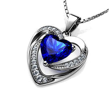 Carica l'immagine nel visualizzatore di Gallery, DEPHINI Blu Collana Cuore – 925 argento ciondolo a forma di cuore con... - Ilgrandebazar