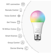 Carica l'immagine nel visualizzatore di Gallery, [2 Pezzi] Lampadina Smart 10W 6500k+3W RGBW, ATSUI E27 WiFi 900LM...