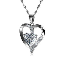 Carica l'immagine nel visualizzatore di Gallery, DEPHINI - Collana a forma di cuore bianco - in argento Sterling 925 - con... - Ilgrandebazar