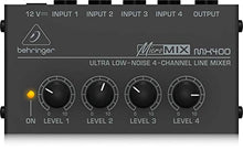 Carica l'immagine nel visualizzatore di Gallery, Behringer Micromix MX400 mini mixer line a 4 canali ultra-compatto - Ilgrandebazar