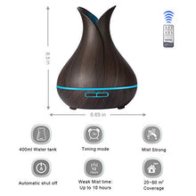 Carica l'immagine nel visualizzatore di Gallery, KBAYBO Controllo remoto Diffusore Aromaterapia Aria Umidificatore Vaso Scuro