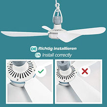 Carica l'immagine nel visualizzatore di Gallery, Yorbay Mini Ventilatore da Soffitto Portatile,con Cavo 2,8M,220V,Ø42cm,...