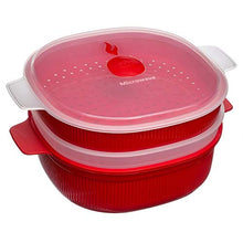 Carica l'immagine nel visualizzatore di Gallery, Snips VAPORIERA per microonde - 4 lt 2 Tier Steamer 4L, Roso - Ilgrandebazar