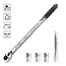Carica l'immagine nel visualizzatore di Gallery, S&amp;R Chiave Dinamometrica 1/2 ' 46 cm (28-210 Nm) + Prolunga 46