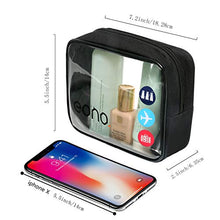 Carica l'immagine nel visualizzatore di Gallery, Eono Essentials Clear Borsa da viaggio trucco Nero