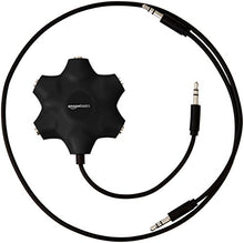 Carica l'immagine nel visualizzatore di Gallery, AmazonBasics Sdoppiatore per cuffie audio, con 5 prese, Nero