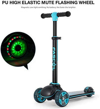 Carica l'immagine nel visualizzatore di Gallery, Fascol Monopattino 3 Ruote per Bambino Scooter Pieghevole con Altezza Blu
