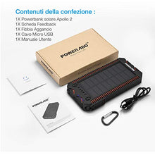 Carica l'immagine nel visualizzatore di Gallery, POWERADD Powerbank Solare Apollo2 Caricabatteria Portatile Batteria 12000mAh