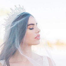 Carica l'immagine nel visualizzatore di Gallery, Makone Tiara Nuziale di Cristallo Strass Corona Sliver - Ilgrandebazar