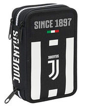 Carica l'immagine nel visualizzatore di Gallery, Astuccio 3 Zip Juventus Coaches, Bianco &amp; Nero, Con materiale scolastico: 18...