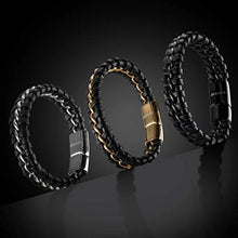 Carica l'immagine nel visualizzatore di Gallery, SERASAR | Bracciale in Pelle Premium per Uomo Nero |Serratura - Ilgrandebazar