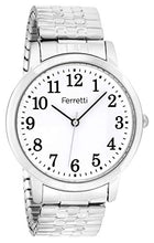 Carica l'immagine nel visualizzatore di Gallery, Ferretti Unisex | Orologio da polso classico con grandi Argento E Bianco - Ilgrandebazar