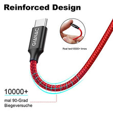 Carica l'immagine nel visualizzatore di Gallery, GIANAC Cavo USB [4 Pezzi 0.3M+1M+2M+3M] 3A Nylon Type-C di Rapida...