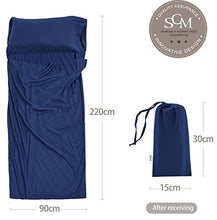 Carica l'immagine nel visualizzatore di Gallery, Fodera per Sacco a Pelo Campeggio 90x220cm, Dimensione standard - Navy - Ilgrandebazar