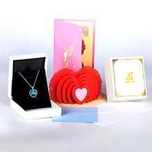 Carica l'immagine nel visualizzatore di Gallery, SixLuo Collana da donna"Cuore dell'oceano" in argento Sterling 925 con...