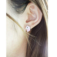Carica l'immagine nel visualizzatore di Gallery, MengCat Borchia Unicorno Orecchini Sparkling Rosa Chiaro per i Bambini delle... - Ilgrandebazar