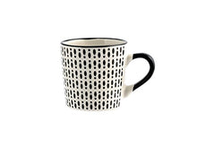 Carica l'immagine nel visualizzatore di Gallery, H&amp;H Vhera Set 6 Tazzine Caffè, Stoneware, Bianco/Nero, 90 ml - Ilgrandebazar