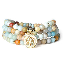 Carica l'immagine nel visualizzatore di Gallery, COAI Bracciale Collana 108 Perle Mala in Amazzonite Sfaccettata