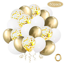 Carica l'immagine nel visualizzatore di Gallery, FYSJ Palloncini Compleanno Coriandoli Oro, 50pcs 12 Pollici Palloncino in...