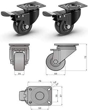 Carica l'immagine nel visualizzatore di Gallery, GBL - 4 Ruote Per Carrello 50mm | 200KG per mobili, Girevoli...