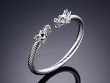 Carica l'immagine nel visualizzatore di Gallery, Vnox Bracciale da uomo in cavo di acciaio inox, con teste Grey(silver) - Ilgrandebazar