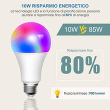 Carica l'immagine nel visualizzatore di Gallery, [2 Pezzi] Lampadina Smart 10W 6500k+3W RGBW, ATSUI E27 WiFi 900LM...