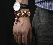 Carica l'immagine nel visualizzatore di Gallery, BESTEEL 3 Pezzi Elastici Buddha Bracciali Collane Stile A, Pietra Lavica Nera - Ilgrandebazar