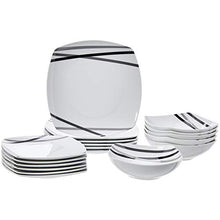 Carica l'immagine nel visualizzatore di Gallery, AmazonBasics - Servizio di piatti per 6 persone, 18 pezzi, Raggi Moderni - Ilgrandebazar