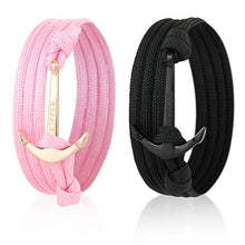 Carica l'immagine nel visualizzatore di Gallery, Skipper 7664 - Set di 2 braccialetti con ancora in acciaio INOX, per lui e...