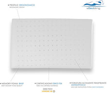 Carica l'immagine nel visualizzatore di Gallery, eBedding - 80010 - Memory - Cuscino Antisoffoco per bambino, culla e... - Ilgrandebazar