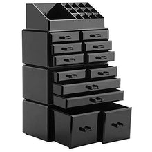 Carica l'immagine nel visualizzatore di Gallery, DISPLAY4TOP 12 cassetti acrilico organizer per cosmetici 12 cassettiere Nero - Ilgrandebazar
