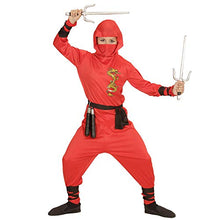 Carica l'immagine nel visualizzatore di Gallery, WIDMANN Red Dragon Ninja Casacca Con Cappuccio Pantaloni Cintura 140 cm - Ilgrandebazar