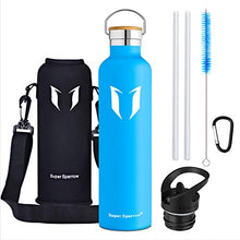 Carica l'immagine nel visualizzatore di Gallery, Super Sparrow Bottiglia d'Acqua con Isolamento a Vuoto 1000ml-32oz, Cielo Blu