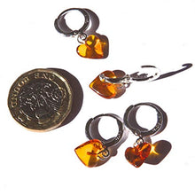 Carica l'immagine nel visualizzatore di Gallery, Orecchini a cerchio in argento sterling 925 con collana girocollo di cuori...