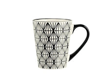 Carica l'immagine nel visualizzatore di Gallery, H&amp;H Vhera Set 6 Tazze Mug, Stoneware, Crema/Nero, 350 ml - Ilgrandebazar