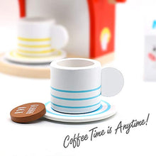 Carica l'immagine nel visualizzatore di Gallery, PL Macchina Caffe Cucina Giocattolo Legno per Bambini Caffettiera Giochi...