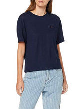 Carica l'immagine nel visualizzatore di Gallery, Tommy Jeans Donna Textured Handfeel Tee Maglieria XXS, Blu (Black Iris 002) - Ilgrandebazar