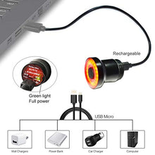 Carica l'immagine nel visualizzatore di Gallery, Cmeilan Luce Posteriore per Bicicletta Induzione del Freno USB Ricaricabile...
