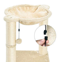 Carica l'immagine nel visualizzatore di Gallery, AmazonBasics - Albero per gatti con amaca e palo tiragraffi, 40,6 x Beige