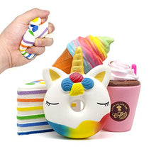 Carica l'immagine nel visualizzatore di Gallery, Amteker 4 Pezzi Kawaii Squishy Giocattolo - Unicorno Slow Rising Squishies... - Ilgrandebazar