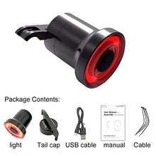 Carica l'immagine nel visualizzatore di Gallery, Cmeilan Luce Posteriore per Bicicletta Induzione del Freno USB Ricaricabile...