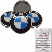Carica l'immagine nel visualizzatore di Gallery, Set di 4 Tappi Coprimozzo compatibili BMW – Blu e Bianco, Classico, 68 mm... - Ilgrandebazar