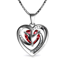 Carica l'immagine nel visualizzatore di Gallery, DEPHINI - Collana con cuore rosso - argento Sterling 925 - pietra... - Ilgrandebazar