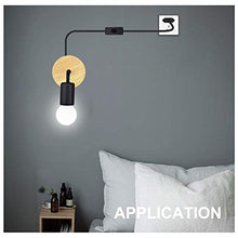 Carica l'immagine nel visualizzatore di Gallery, Luxvista Illuminazione da Parete Nero E27 Interno, Lampada E27, Black