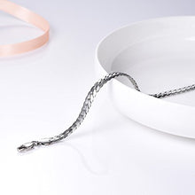 Carica l'immagine nel visualizzatore di Gallery, PROSTEEL Uomo Bracciale a Catena Cubana Incisione, Acciaio Argento - Ilgrandebazar
