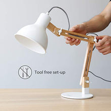Carica l'immagine nel visualizzatore di Gallery, Tomons lampada da lettura design legno classico, tavolo, Bianco - Ilgrandebazar