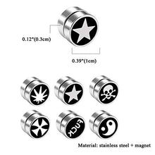 Carica l'immagine nel visualizzatore di Gallery, Flongo 6 Paia 1CM Orecchini Punk Magnetici Unisex, senza buco, in... - Ilgrandebazar