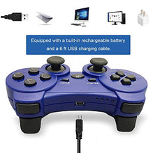 Carica l'immagine nel visualizzatore di Gallery, CFORWARD PS3 Controller, Wireless Bluetooth Gamepad Double Vibration Blu