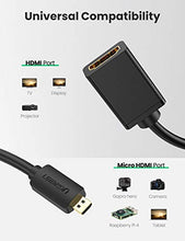 Carica l'immagine nel visualizzatore di Gallery, UGREEN Cavo Micro HDMI Maschio a Femmina 4K 3D Supporta ARC Ethernet...